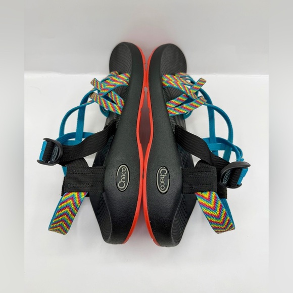 Chaco Z Cloud X2 Unisex Hiking Sandals Size 9 Orange Black Vibram Outdoor, Good - Picture 7 of 9